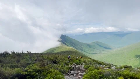 Green Mountain Top View with Sky Stock Footage 250977987