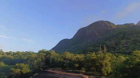 Green Mountain Under Blue Sky Stock Footage 313149432