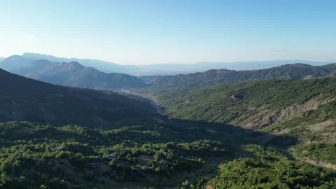 Green mountain valley in Pindus range Thessaly Stock Footage 340778914