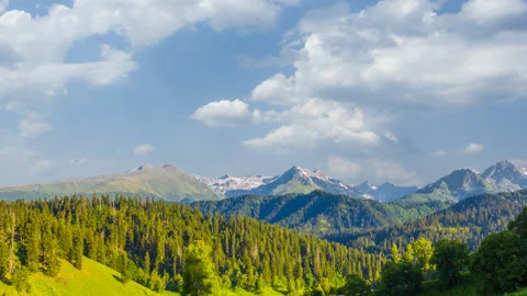 Green mountain valley scene at the evening Stock Footage 326006304