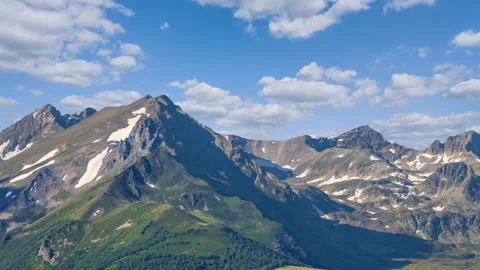 Green mountain valley scene time lapse scene Stock Footage 309022607