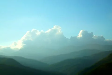 Green Mountains &amp;amp; Cloud View 3 (Inland of Greece) 스톡 사진