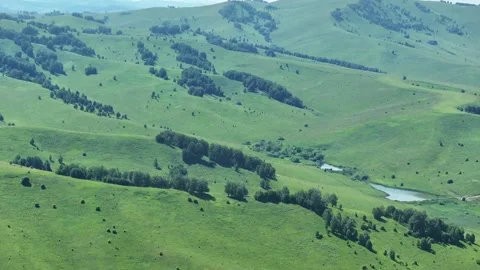 Green Mountains and Blue Sky, Drone Filming Cinematography Stock Footage 259694766
