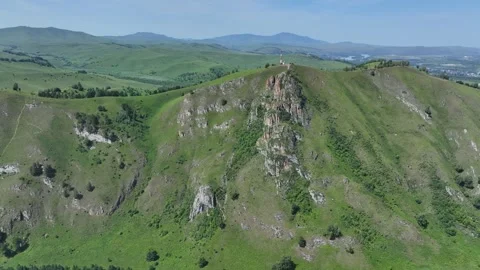 Green Mountains and Blue Sky, Drone Filming Cinematography Stock Footage 259696926
