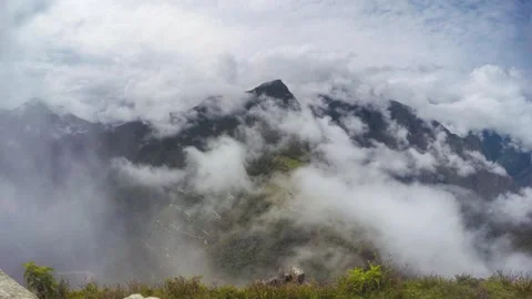 Green mountains and clouds Stock Footage 155232388