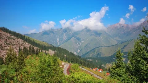 Green mountains and clouds Stock Footage 155233223