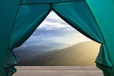 Green mountains and forest on top veiw Stock Photos