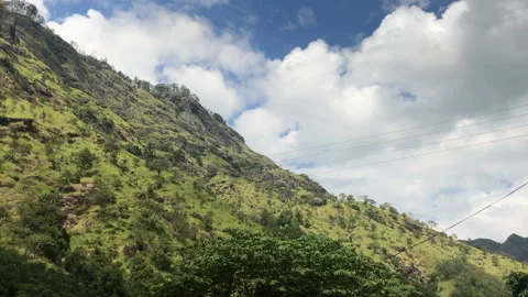 Green mountains and sky Stock Footage 85938112