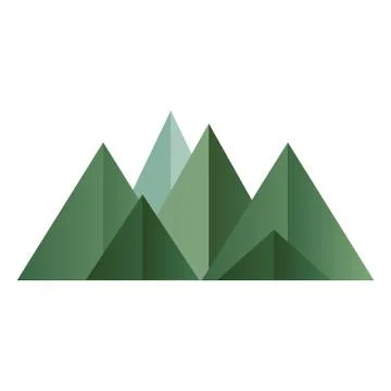 Green mountains low poly style. Polygonal shapes Stock-Illustration