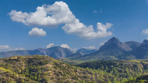 Green mountains panorama, cyprus 库存影片 340318142