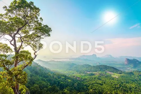 Green mountains in Thailand Stock Photos