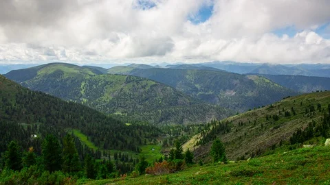 Green mountains. Time lapse of mountain scenery Stock Footage 121601727