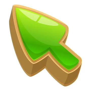 Green mouse cursor pointing at something on white background 库存插图