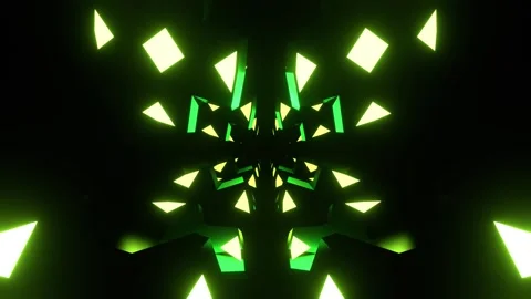 Green Moving Glowing Abstract Forms in Dark Space Background VJ Loop in 4K Video stock 341672587