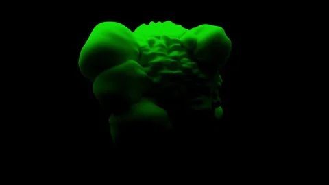 Green moving virus on black background with final glitch Stock Footage 284462636