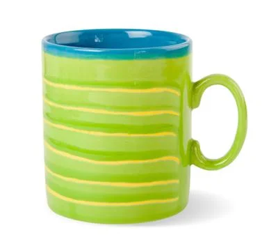 Green mug with clipping path Stock Photos