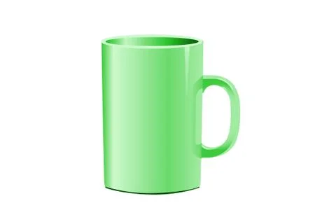 Green mug on a white background Stock Photos