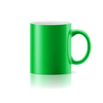 Green mug on white Stock Illustration