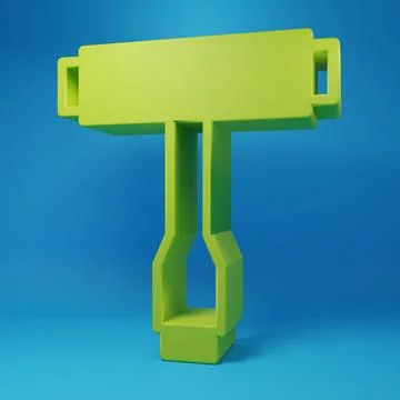 Green Multi-Function All-In-One portable skate tool T-tool for skateboard, .. Stock Illustration