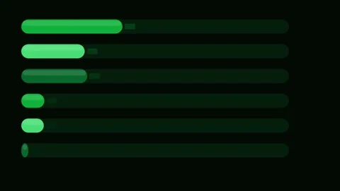 Green Multi Progress Bars Animation Loop Background 库存影片 342611672