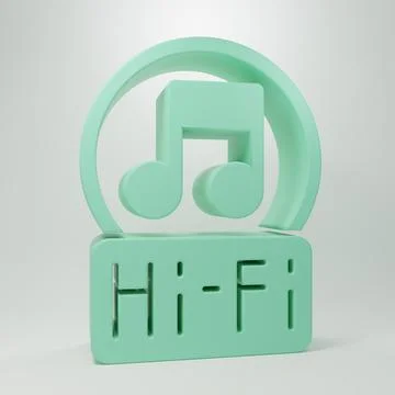 Green Music note, tone icon isolated on grey background. Minimalism concept.. Stock Illustration