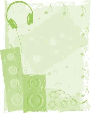 Green musical background Иллюстрация