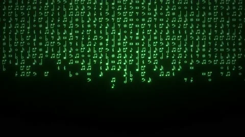 Green musical notation symbols Stock Footage 168283253