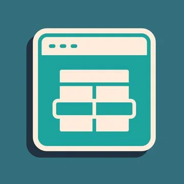 Green MySQL code icon isolated on green background. HTML Code symbol for your Illustration