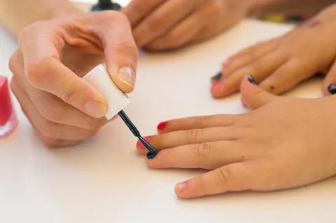 Green nail polish Stock Photos