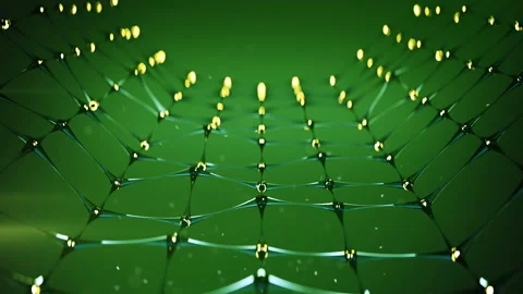 Green nanotechnology structure 3D render loopable animation Stock Footage 127375060