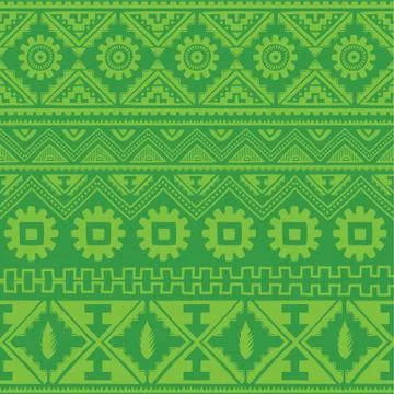 Green native american ethnic pattern Stock Illustration