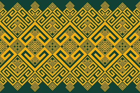 Green native aztec ethnic pattern Illustrazione stock