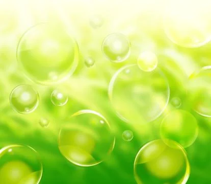 Green nature background bubbles Stock Photos