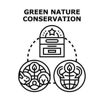 Green nature conservation concept creating sustainable planetary future Stock Illustration