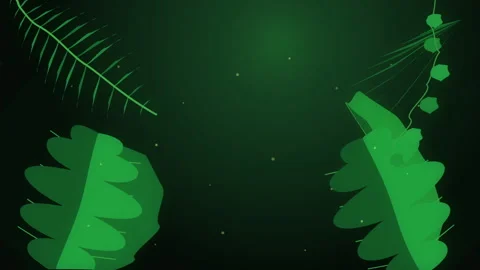 Green nature foliage animation loop background with leaves and particles Stock Footage 346542769