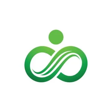 Green Nature Infinity Chain Eco Logo Symbol Stock Illustration