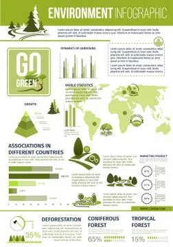 Green nature vector infographics template Ilustração Stock