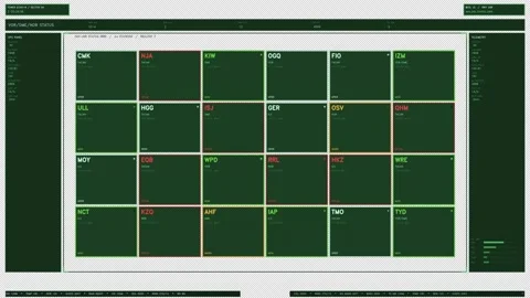 Green Navigation Status Grid HUD UI Element Stock Footage 336051419