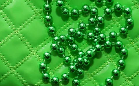 Green necklace preparing for St Patrick day Stock Photos