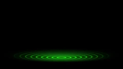 Green neon animated glowing concentric rings podium platform pulse loop on .. Stock Footage 344205559
