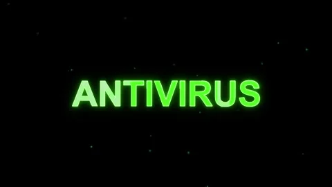 Green neon antivirus security text flashing with particles. Cyber safety sy.. Stock Footage 337022853