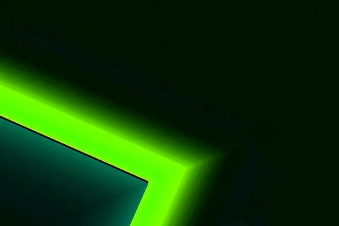 Green neon arrow pointer in the dark for decoration Stock Illustration