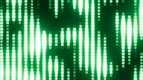 Green Neon Blurred Equalizer Pixels Background VJ Loop l 4K Stock Footage 294932977