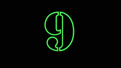 Green neon bright glowing countdown timer Stock Footage 148228403