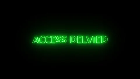 Green neon A C E S D E N I E D text glowing on black background digital gli.. Stock Footage 340444508
