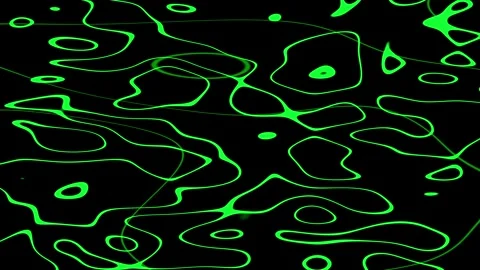 Green Neon Contour Lines Abstract Texture Loop Stock Footage 342344522