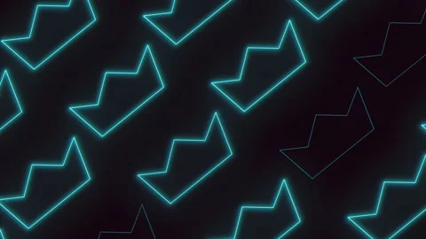 Green neon crown pattern on black gradient Video stock 240330070