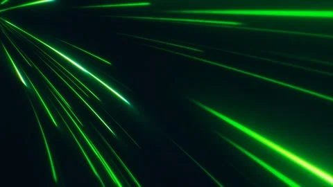 Green neon fast speed lines glowing light trails Stock Footage 346526074