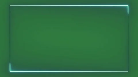 A green neon frame on background and white square with shape green screen Video stock 335068182