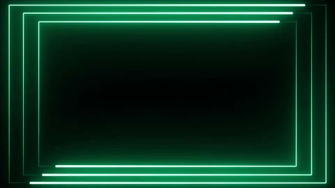 Green neon frame on black background. 4K 60Fps stock videos Stock Footage 219195151